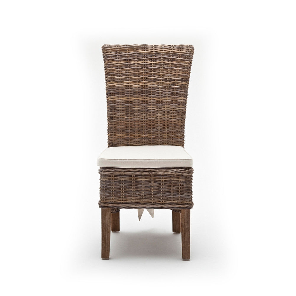 Shore Coastal Wicker Dining Chair with Cushion