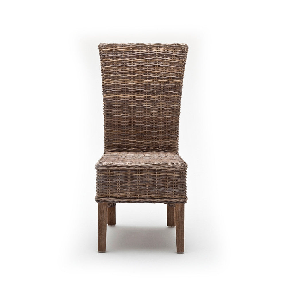 Shore Coastal Wicker Dining Chair with Cushion