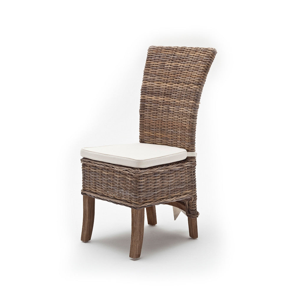 Shore Coastal Wicker Dining Chair with Cushion