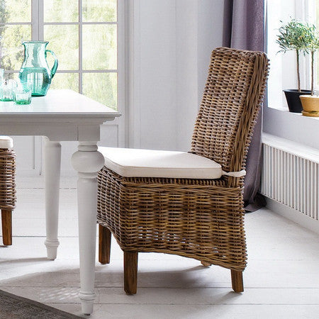 Mai Coastal Wicker Dining Chair with Cushion