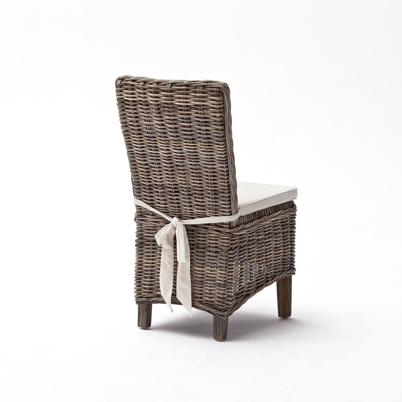 Mai Coastal Wicker Dining Side Chair with Cushion