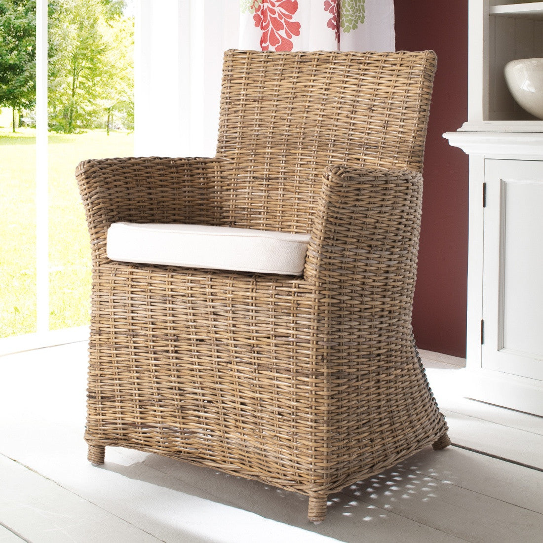 Bonny Coastal Rattan Dining Chair with Cushion