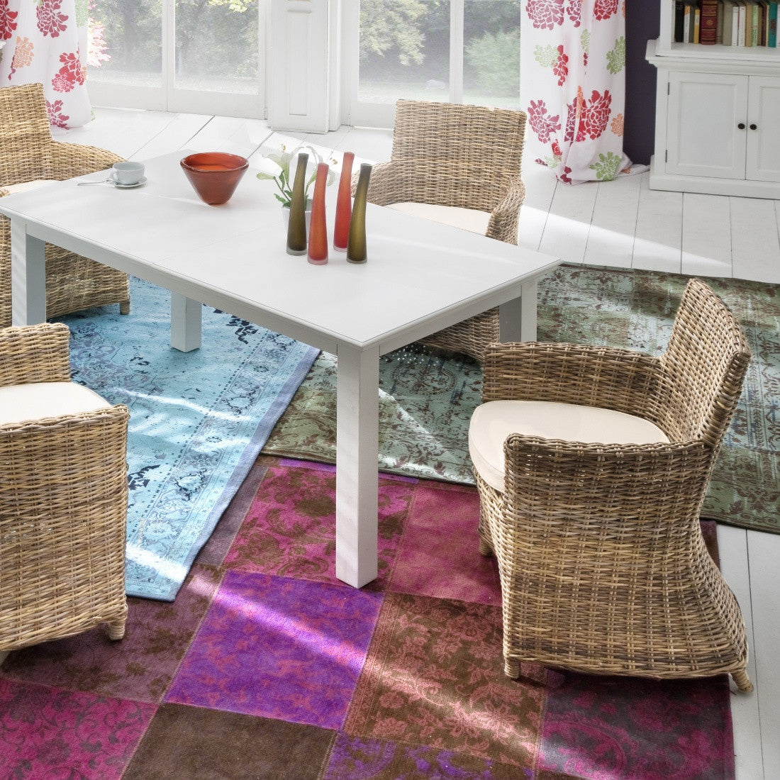 Bonny Coastal Rattan Dining Chair with Cushion