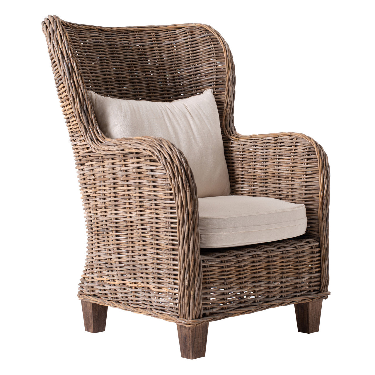 Coastal Wicker King Chair 35"