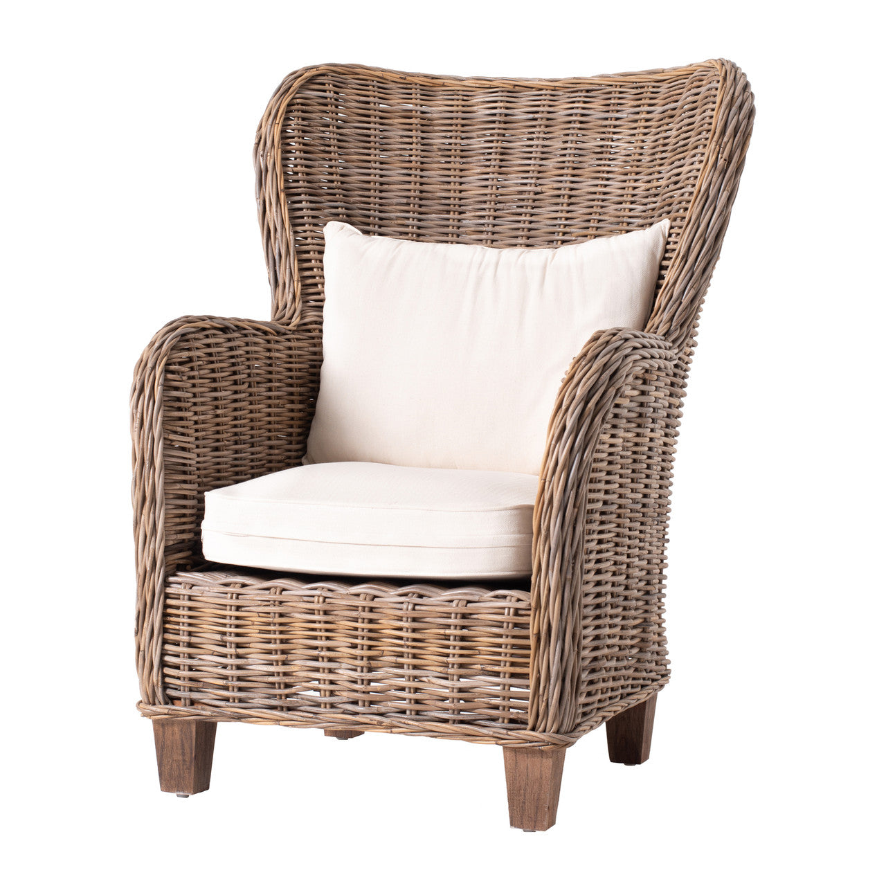 Coastal Wicker King Chair 35"