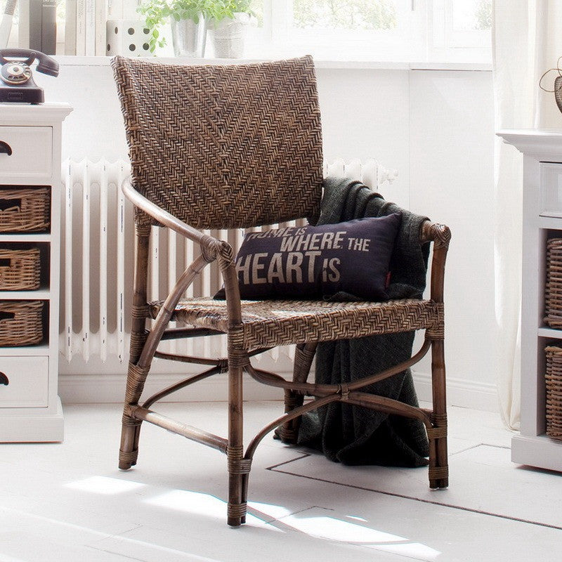 Arrow Coastal Wicker Woven Accent Chair