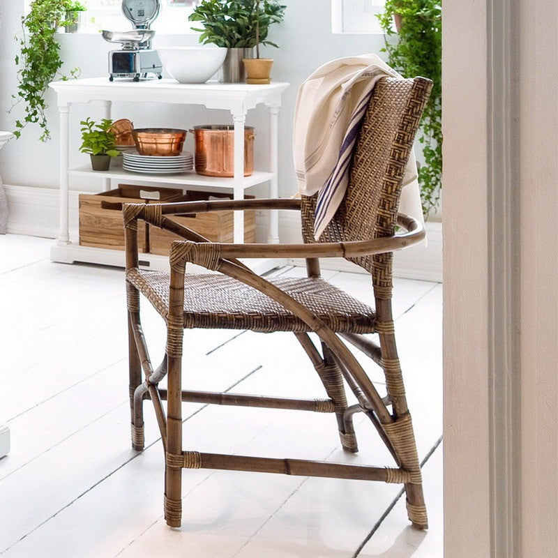 Lola Coastal Wicker Woven Arm Chair