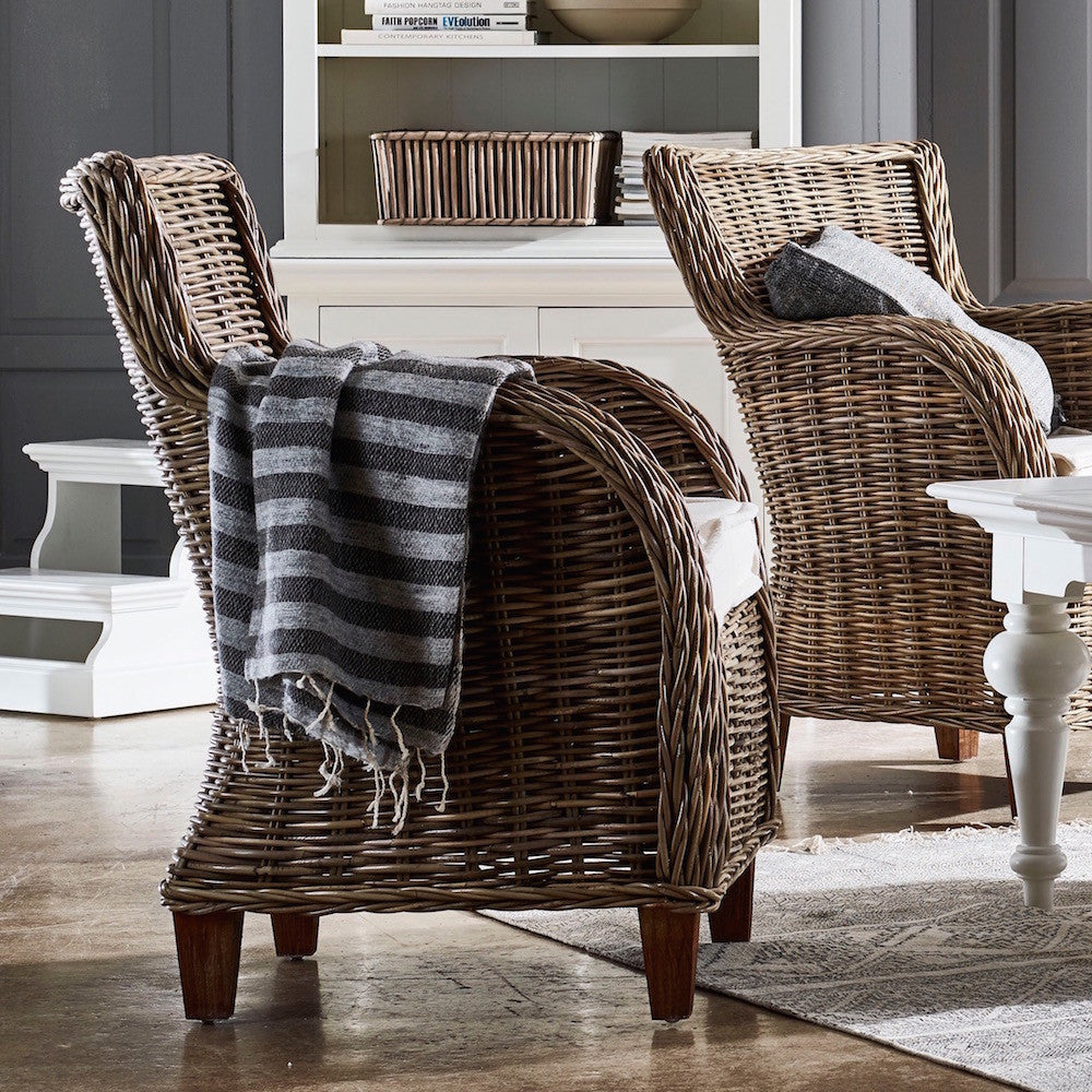 Cathy Coastal Wicker Accent Chair