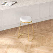 Jane 26" Luxury Ivory Upholstered Stool