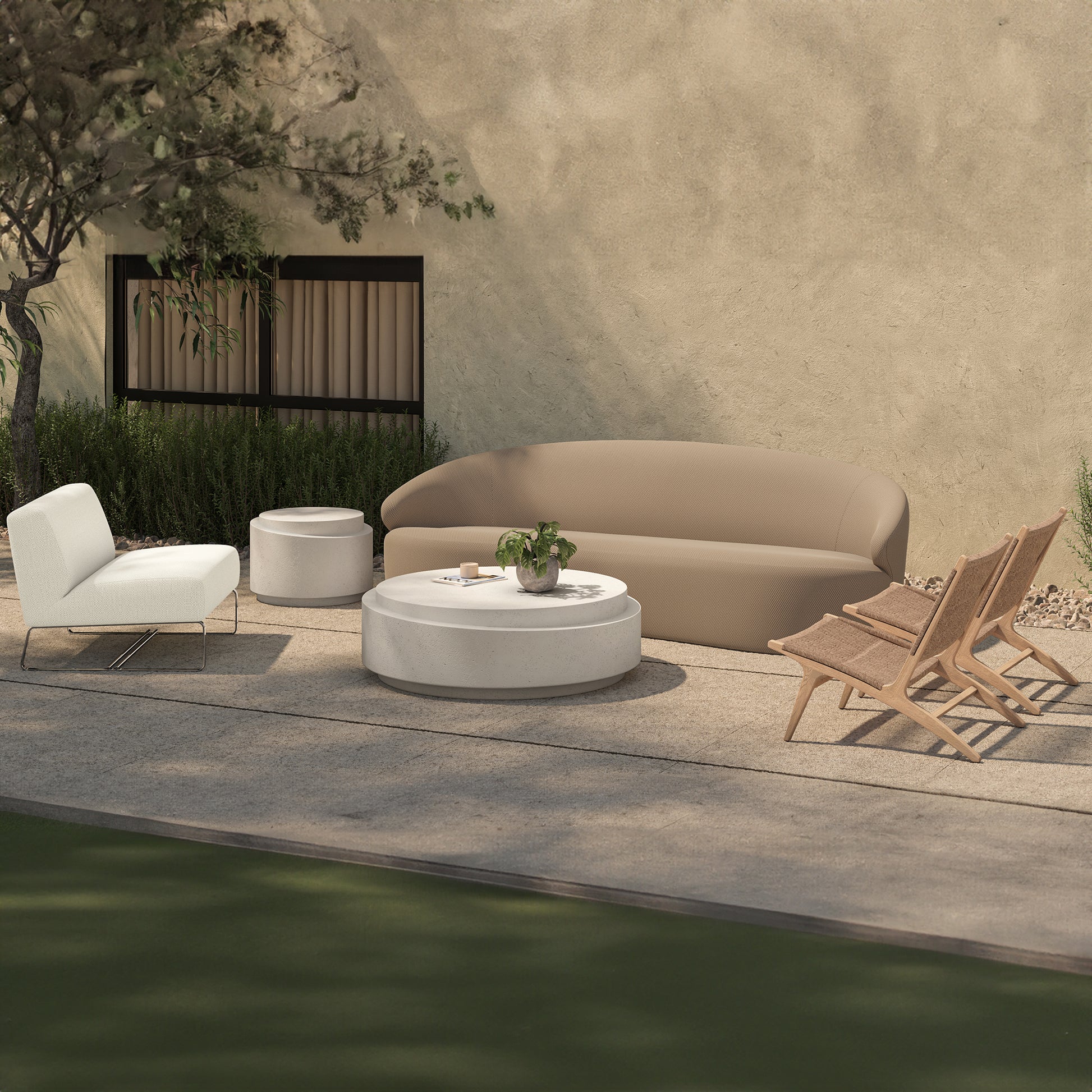 Palma Outdoor Lounge Chair Warm Brown by Moe's Home Collection - view 3