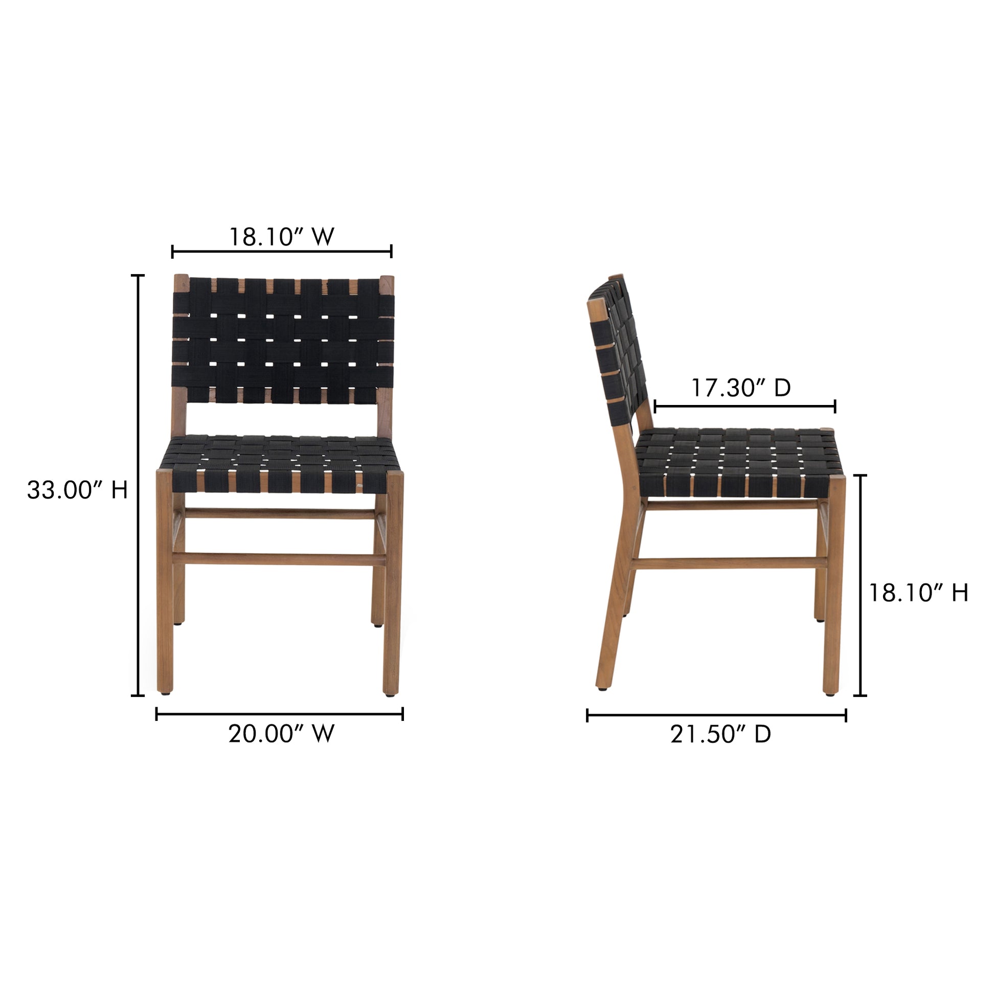 Mira Outdoor Dining Chair Black by Moe's Home Collection - view 4