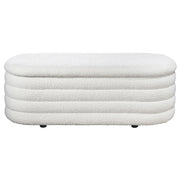 Cabana White Boucle Bench w/Storage