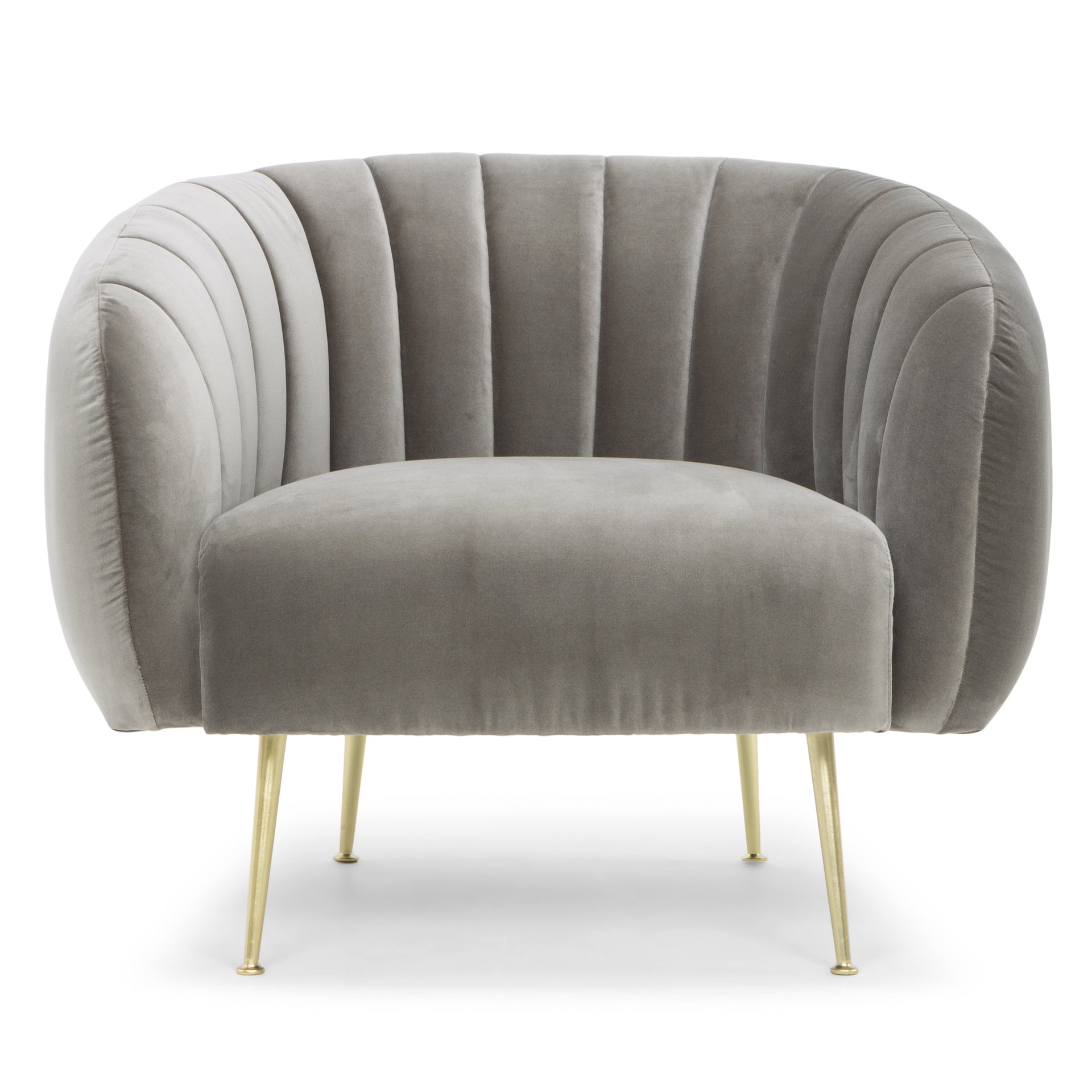 Channeled Mouse Grey Accent Chair by Urbia