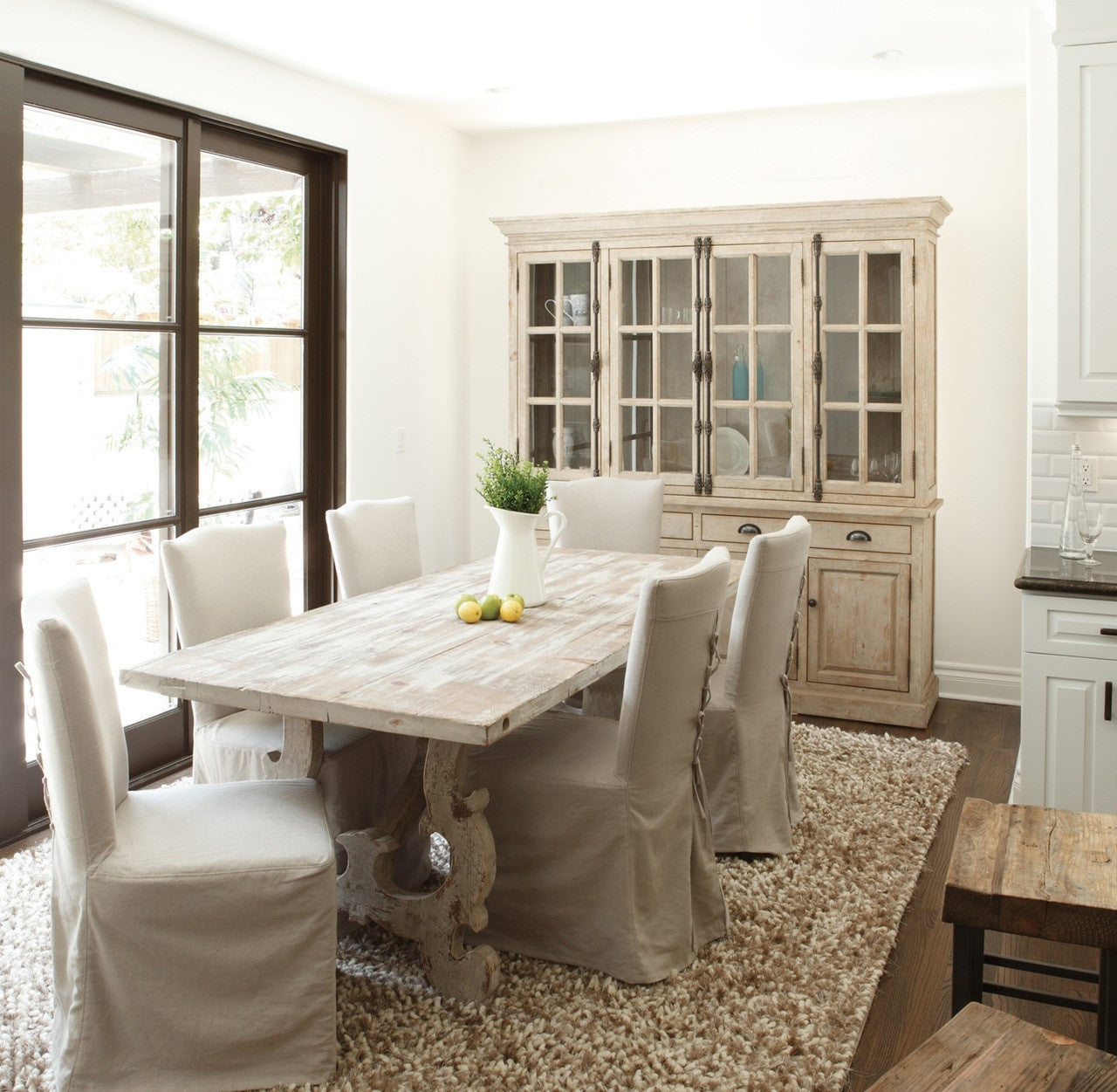 Chateau Dining Room Hutch Cabinet- Antique White