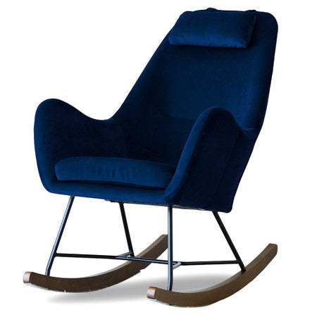 Chelsea Blue Velvet Rocking Chair - 27.5"