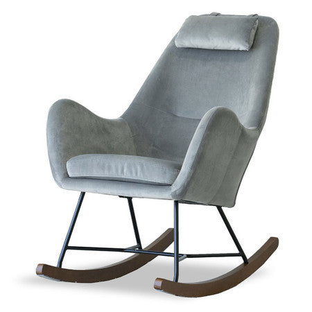 Chelsea Grey Velvet Rocking Chair - 27.5"