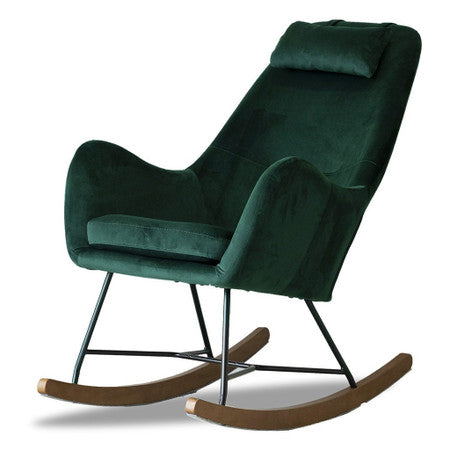 Chelsea Green Velvet Rocking Chair - 27.5"