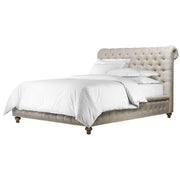 Chesterfield Linen Upholstered Tufted King Size Platform Bed