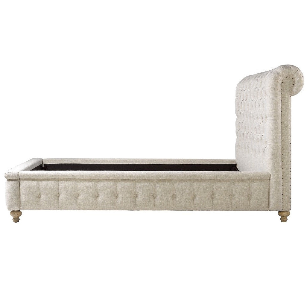 Chesterfield Linen King upholstered bed frame