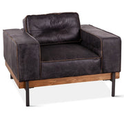 Loft Industrial Ebony Leather Club Chair 42"