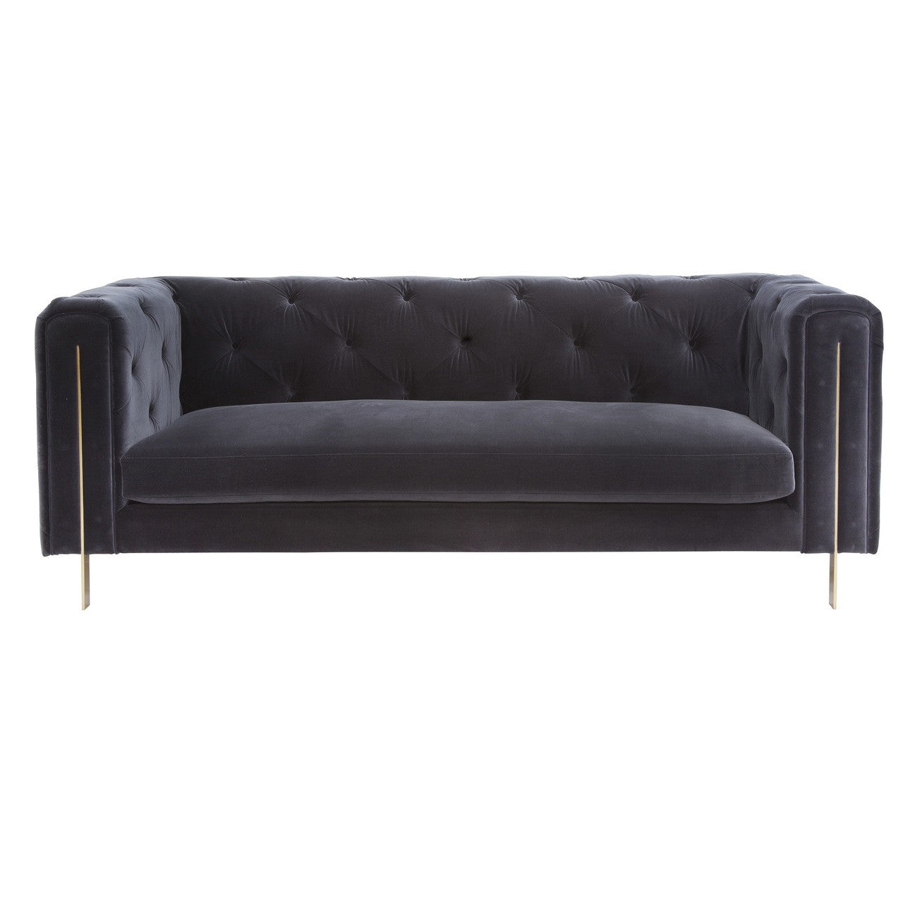 Kyrah Velvet Sofa with Chrome Accents