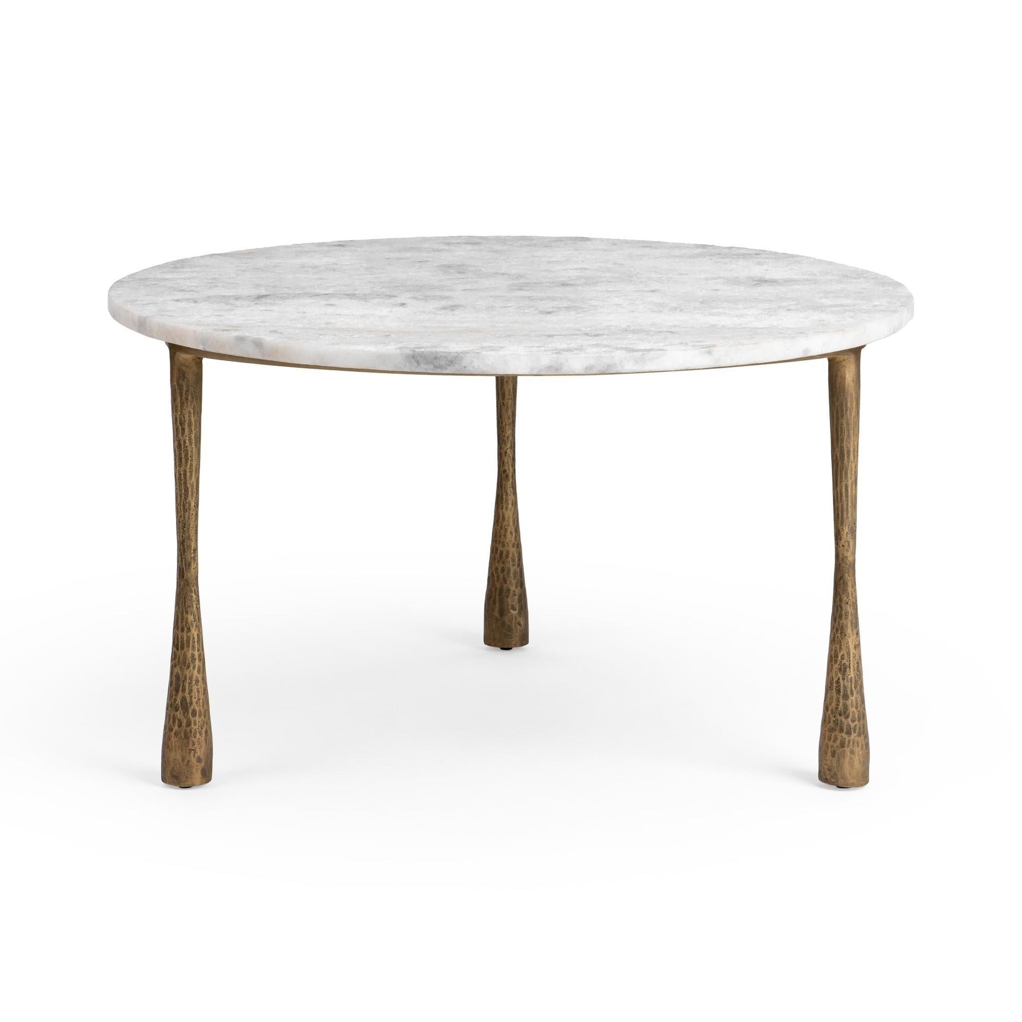 Venicia 32" Round Coffee Table - White Sage