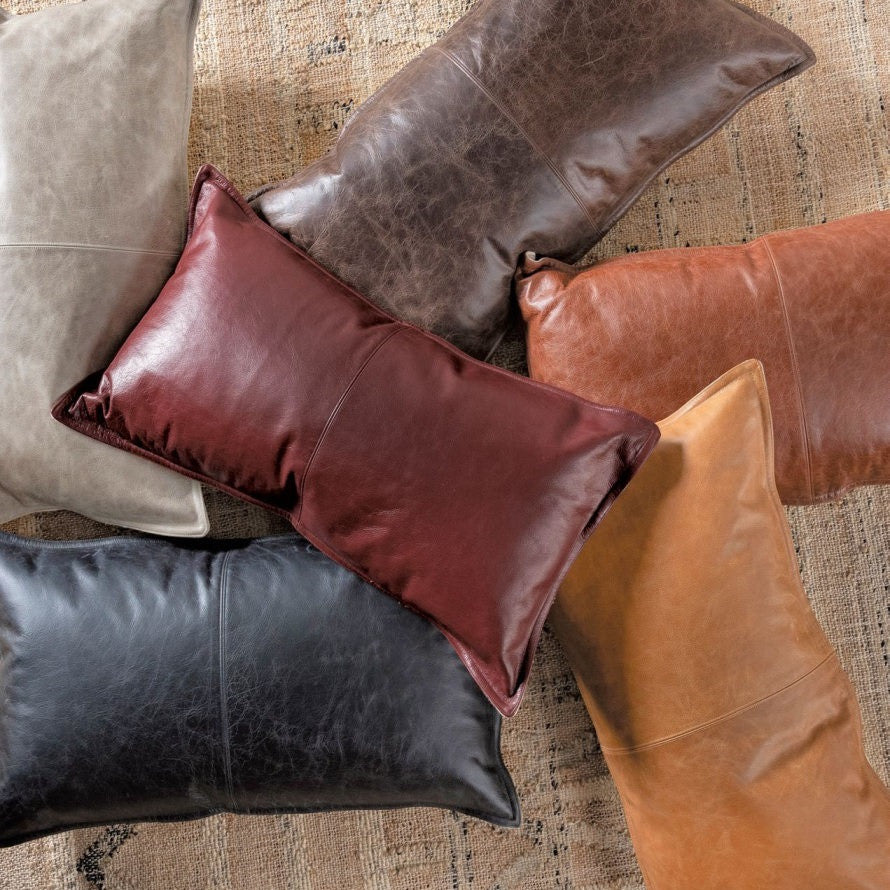 Pieced Genuine Leather Pillows