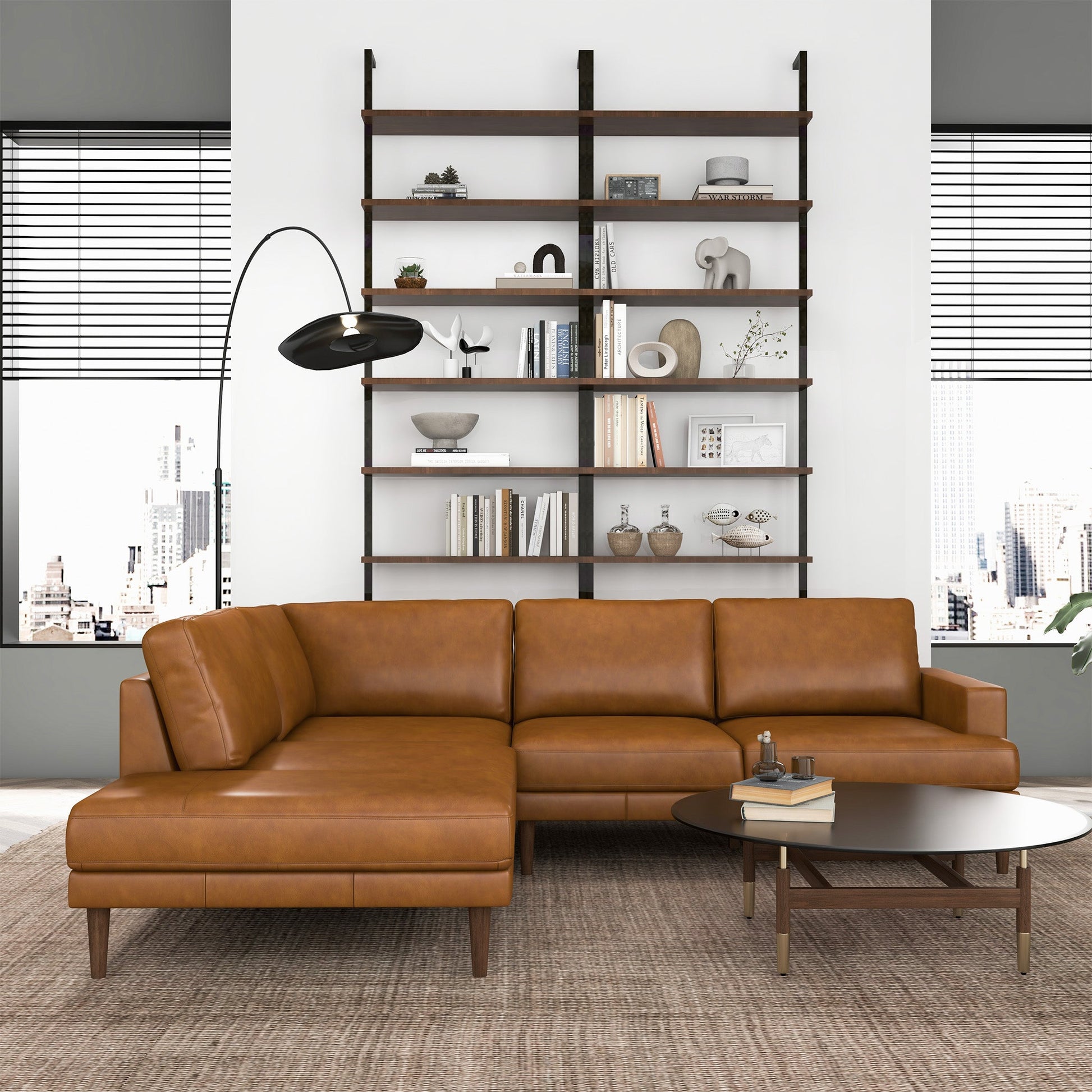 Corbin Luxurious Genuine Leather L-Shape Sectional Sofa