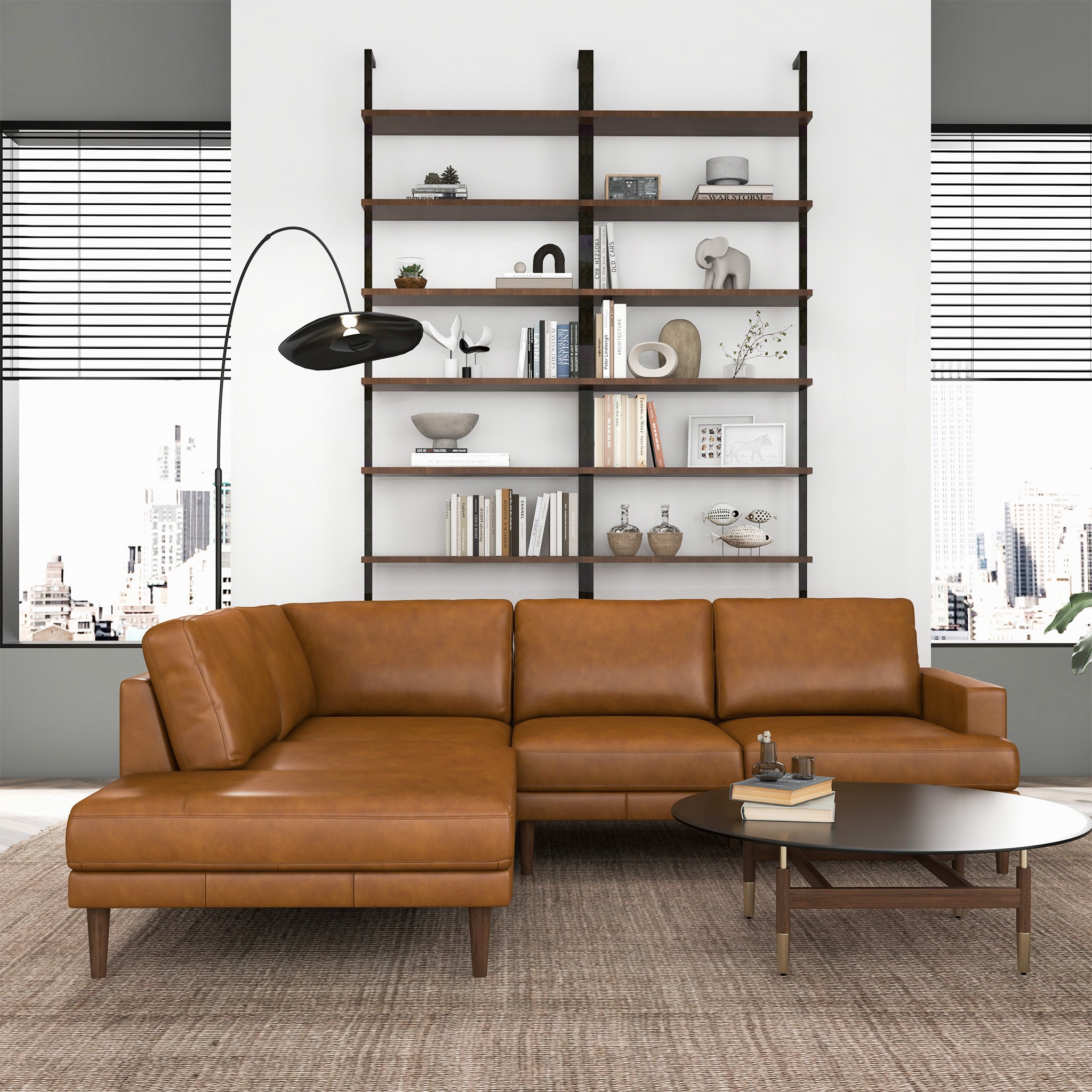 Corbin Luxurious Genuine Leather L-Shape Sectional Sofa