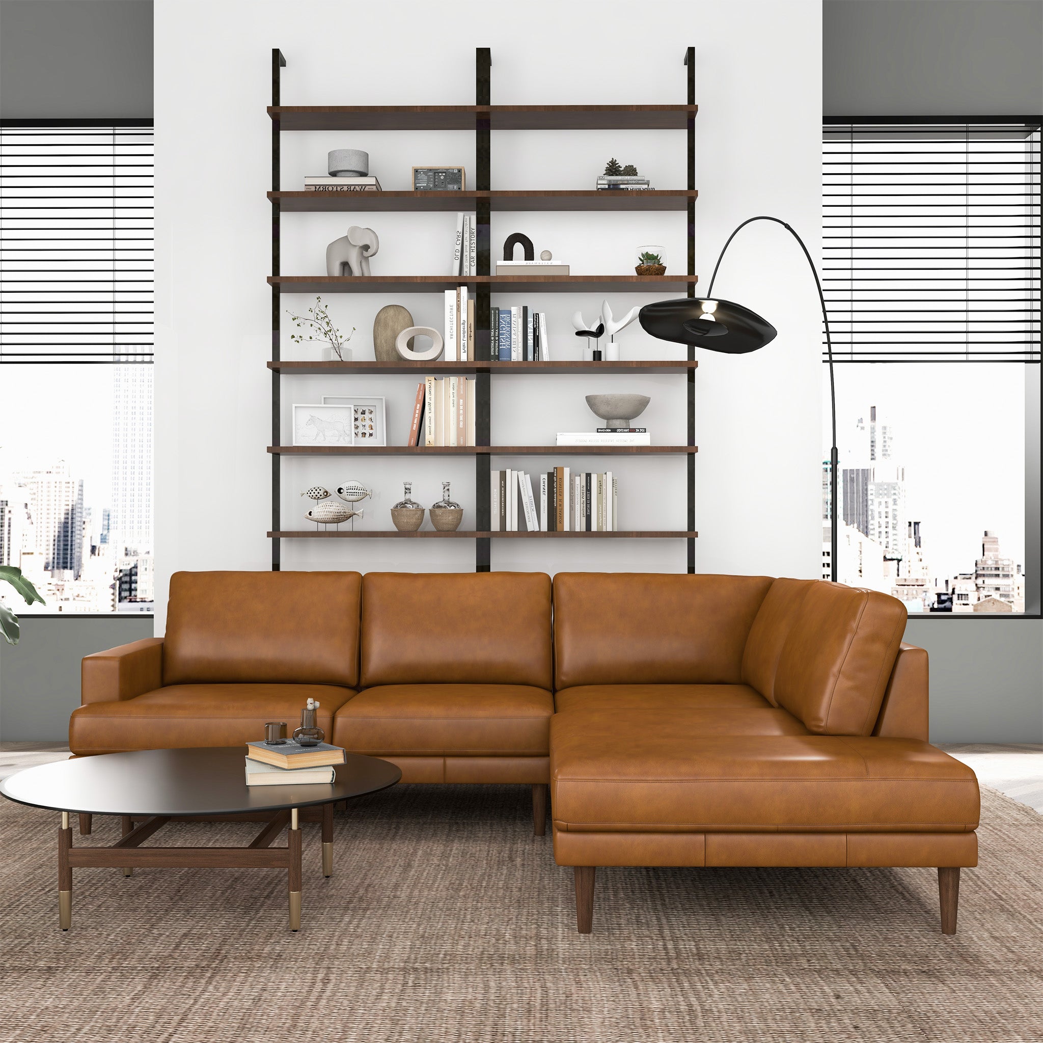 Corbin Luxurious Genuine Leather L-Shape Sectional Sofa