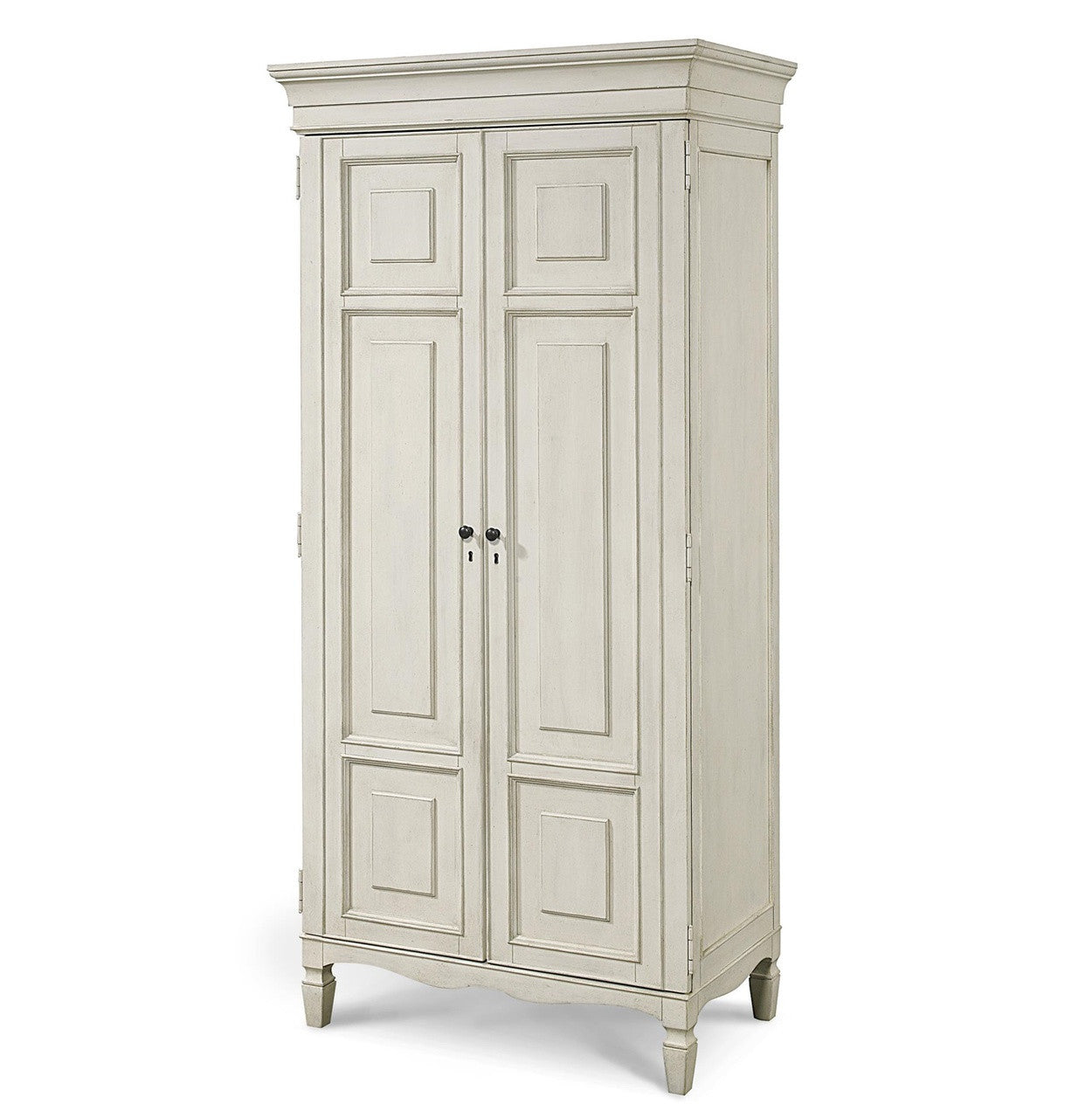 Country-Chic Maple Wood Edgewood Armoire-White
