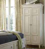 Country-Chic Maple Wood Tall Armoire Cabinet- White