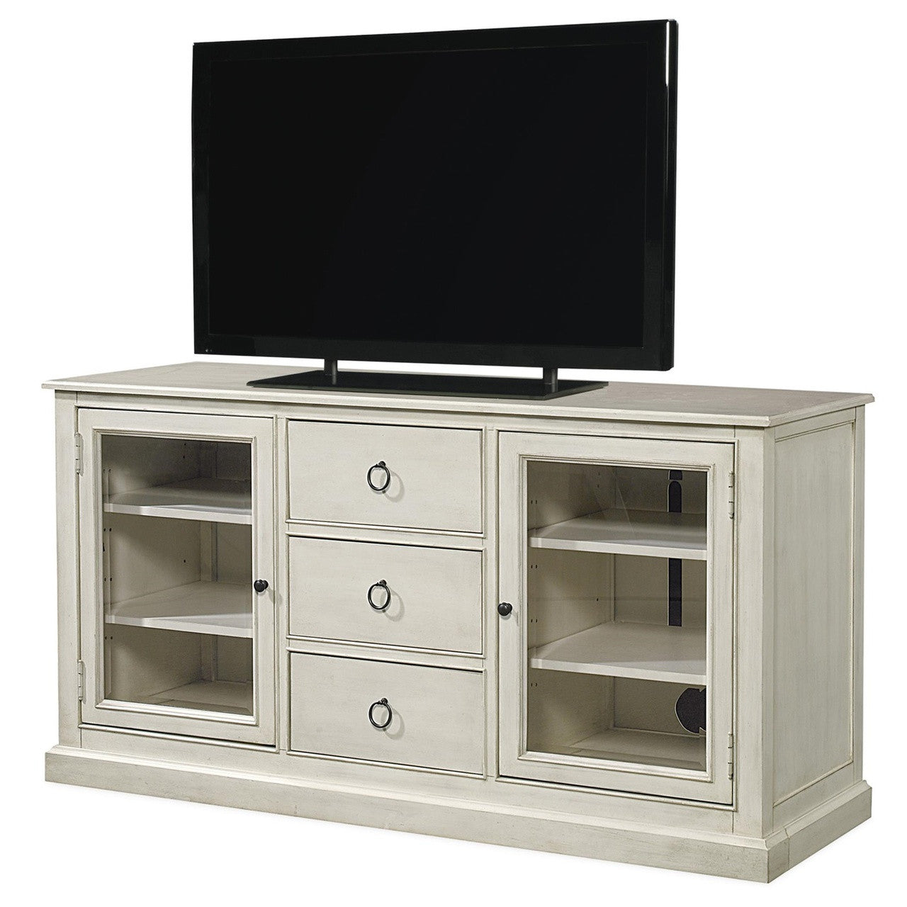 Country-Chic Maple Wood White TV Entertainment Media Stand