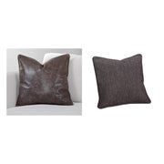 Luxe Down Pillows – Crystal Charcoal (Front) / Lil Twill Carbon (Rear) – One Pair