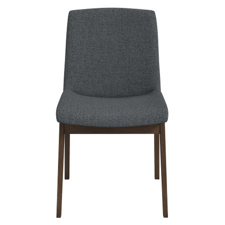 Crystal Dark Grey Fabric Dining Chair (Set Of 2) - 18.5"