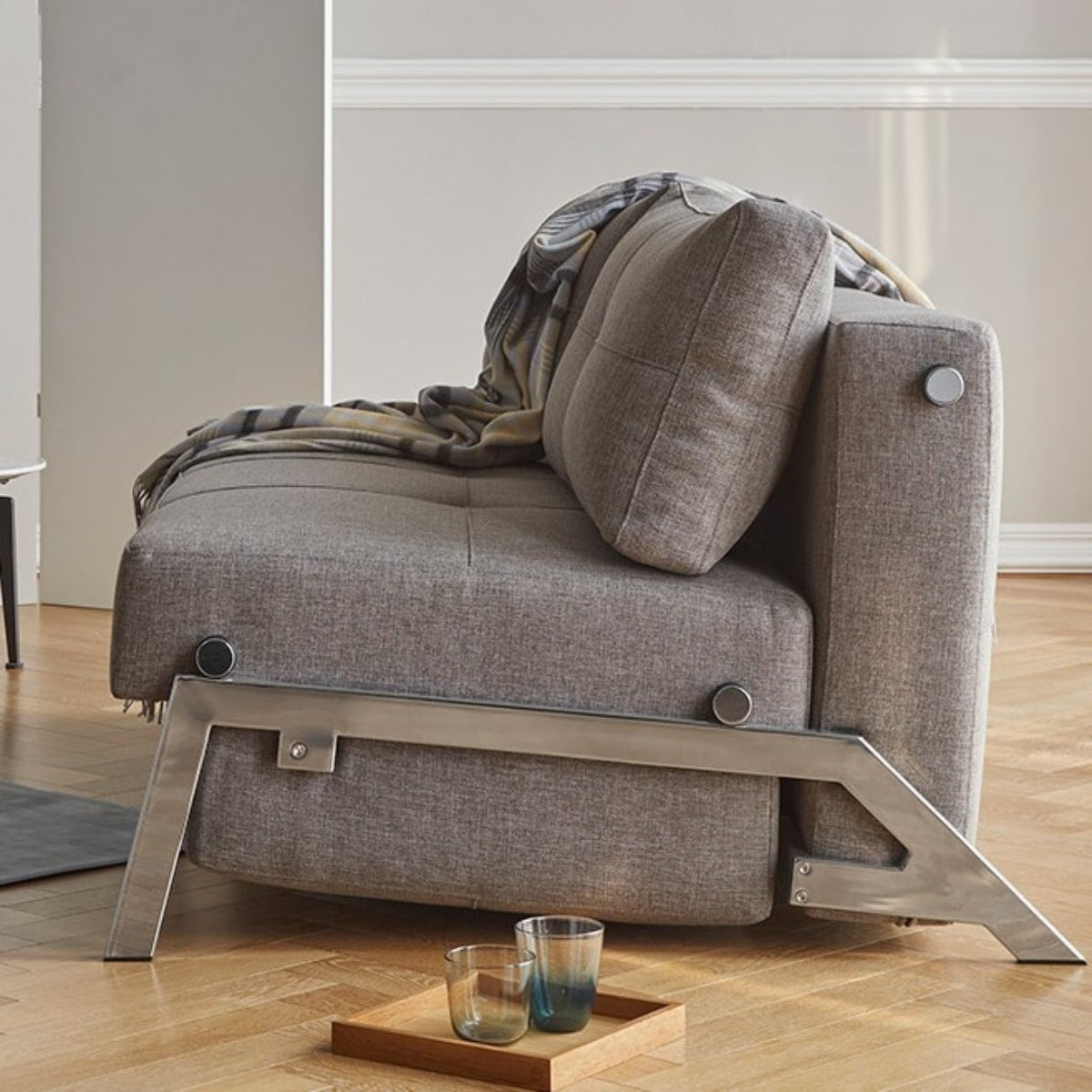 Cubed Full Size Sleeper Sofa Bed With Chrome legs