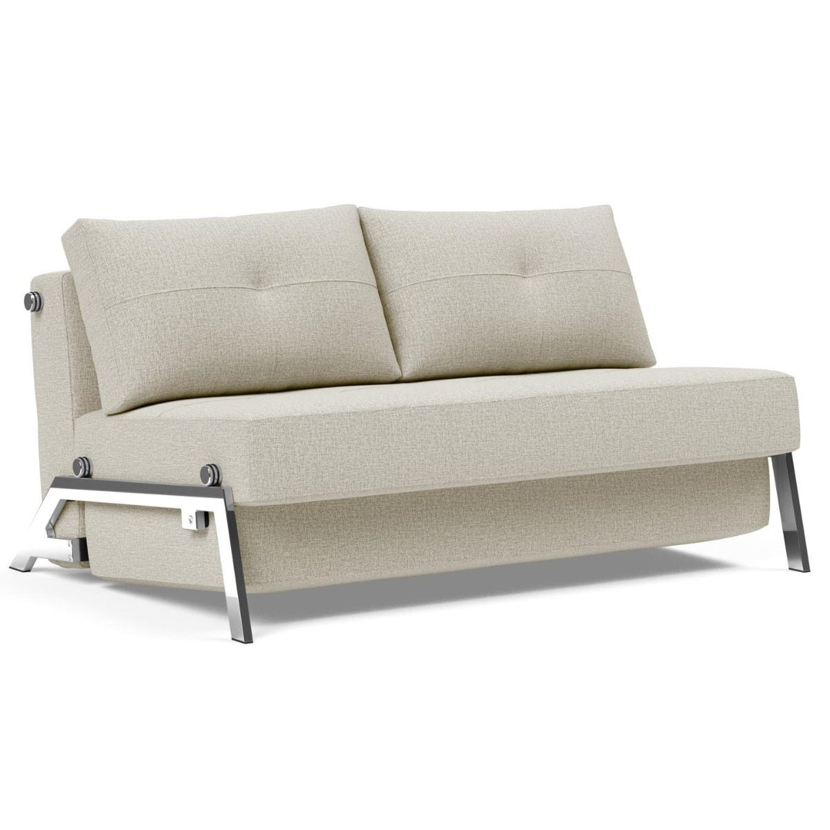 Cubed Queen Size Sleeper Sofa Bed With Chrome Legs