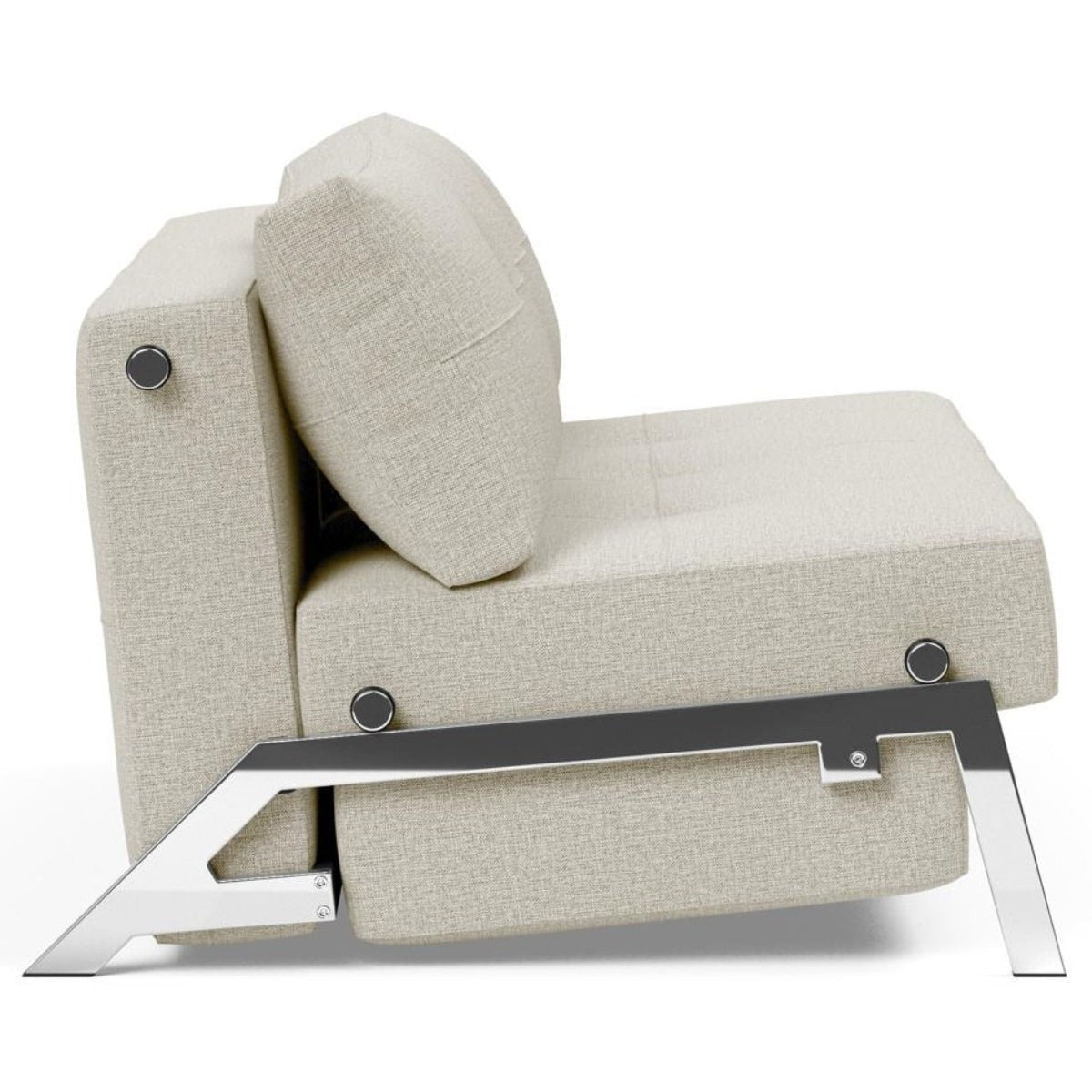 Cubed Queen Size Sleeper Sofa Bed With Chrome Legs