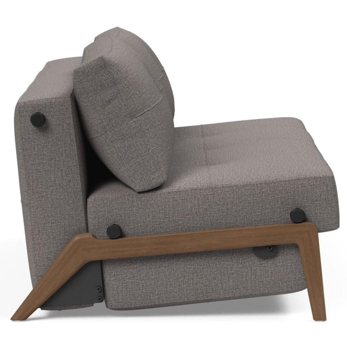 Cubed Queen Size Sleeper Sofa Bed With Dark Wood Legs