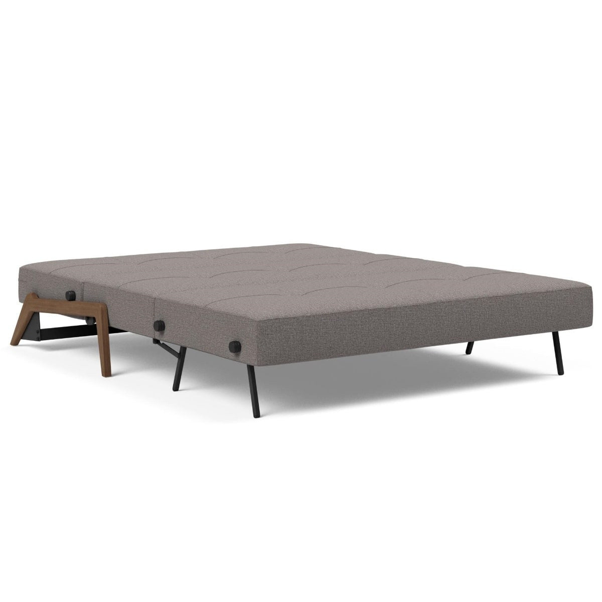 Cubed Queen Size Sleeper Sofa Bed With Dark Wood Legs