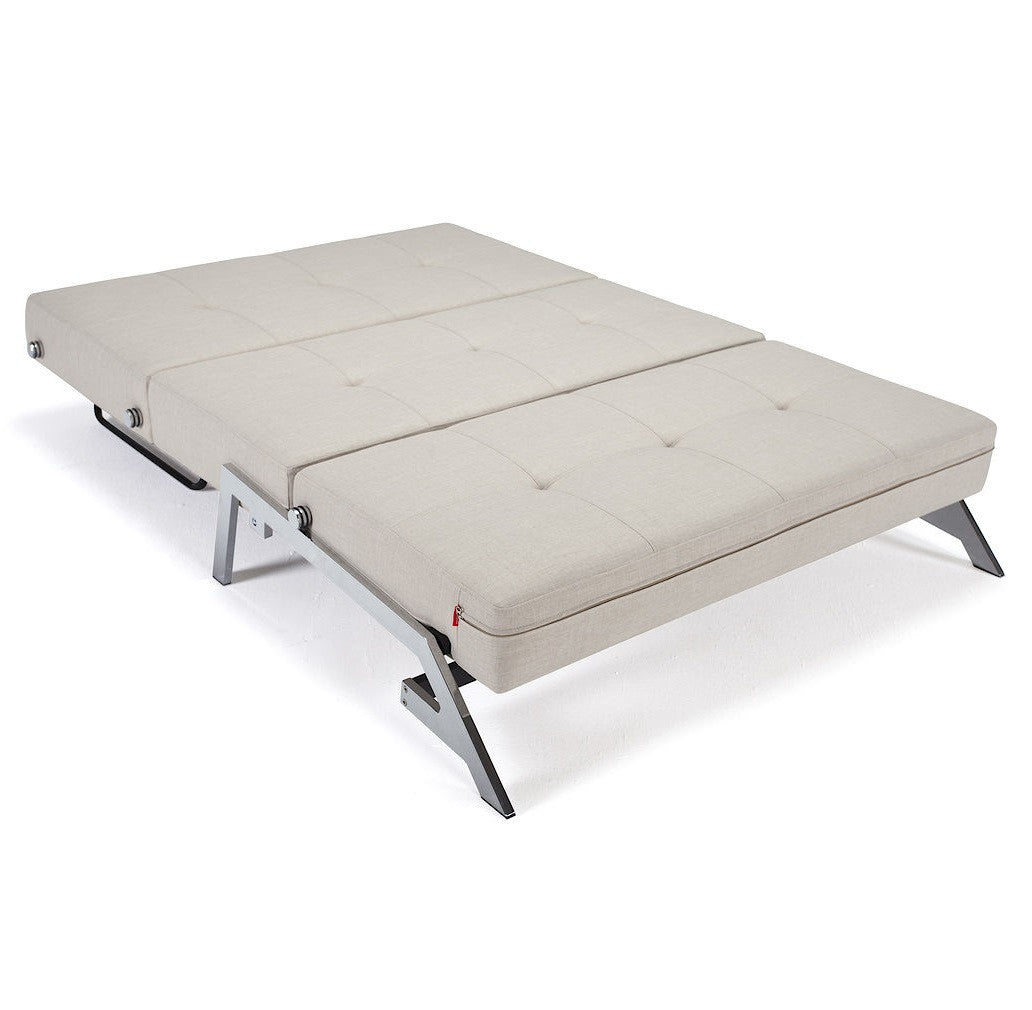 Modern Innovation Cubed Deluxe Full Size White Leather Sleeper Sofa Beds