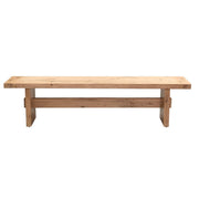 Alpine Solid Distressed Oak Wood Dining Bench 74"