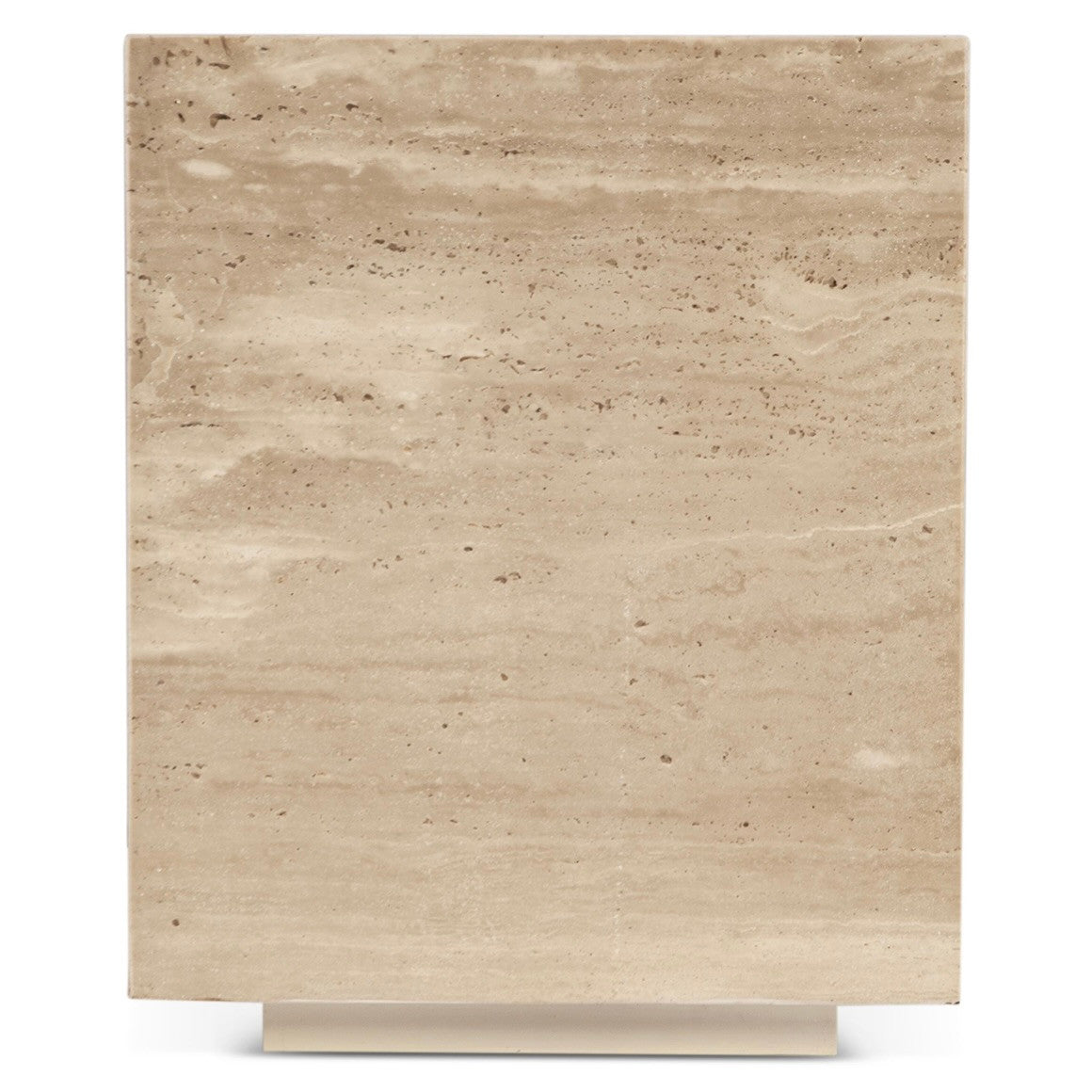Nile 18" Drum Side Table in Travertine Stone