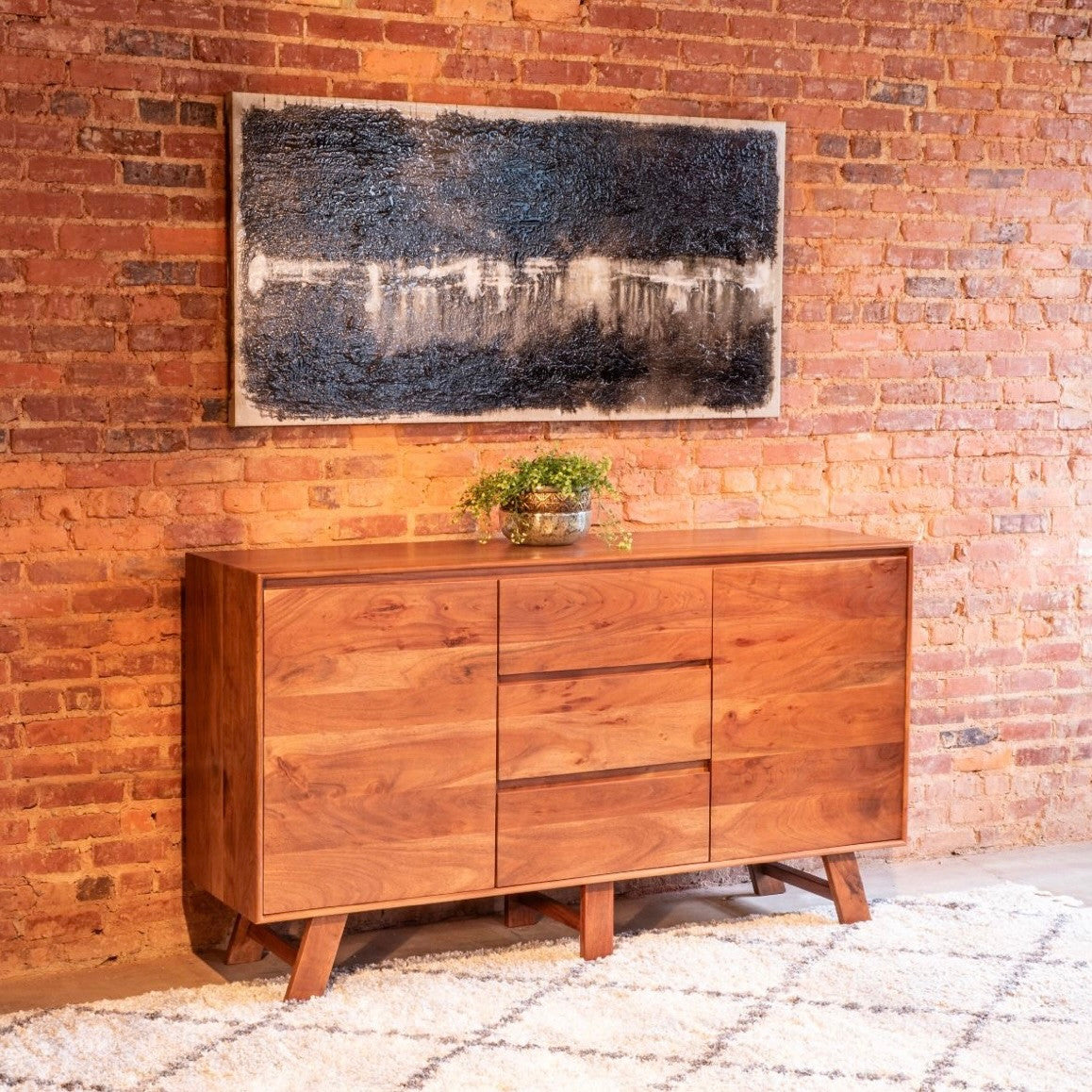 Savannah 68" Solid Wood Sideboard Cinnamon Brown