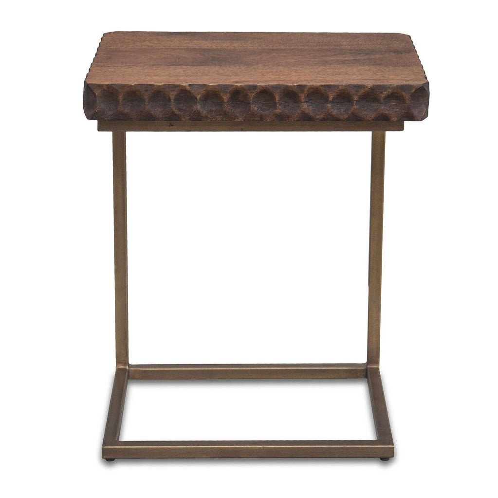 Anna Modern Solid Wood Two-Toned Side Table