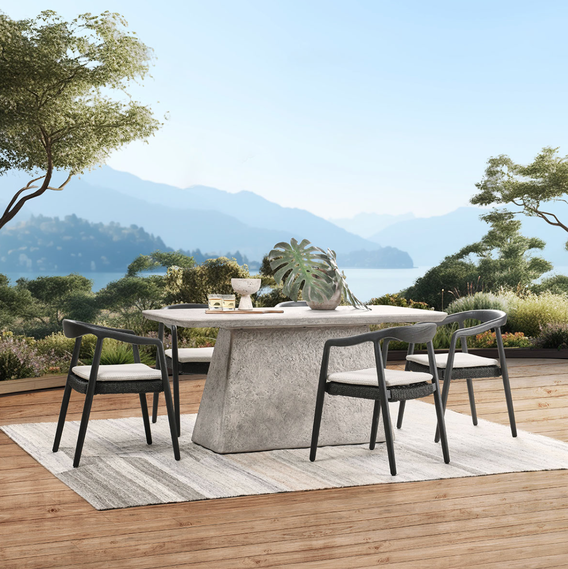 Clara Outdoor Concrete Dining Table 67"