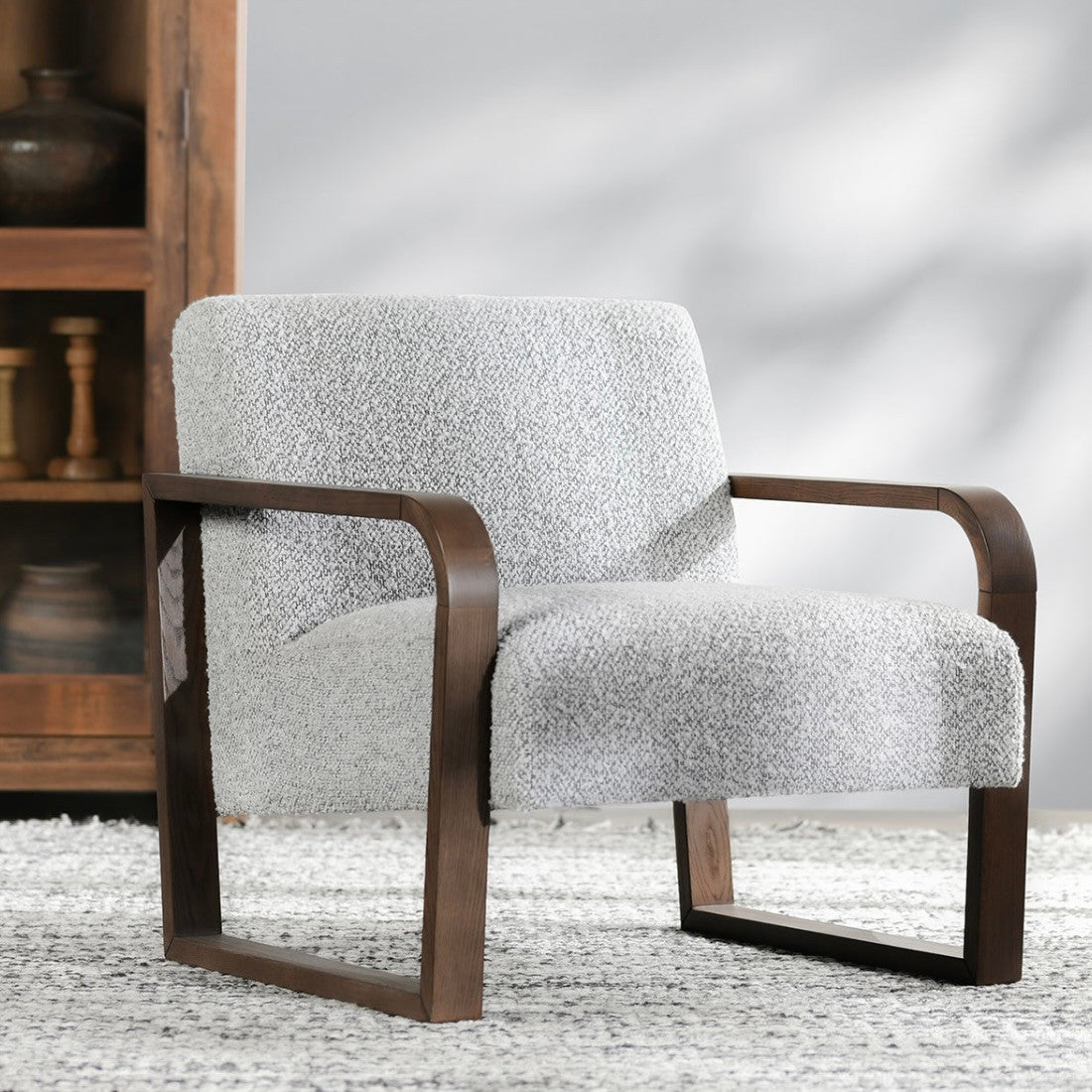 Lexington Boucle Accent Chair in Mercury Gray