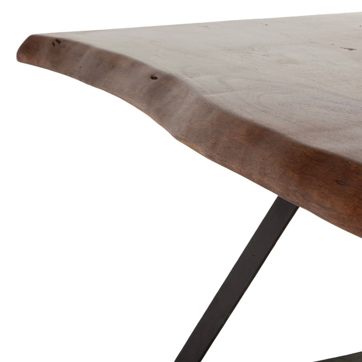 Brooklyn Loft Live Edge Solid Wood Iron Leg Dining Table 106"