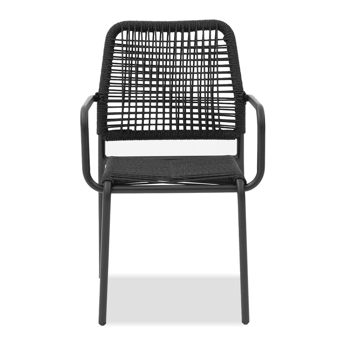 Castile Dining Armchair in Coal Black Rope by Mobital - image 2