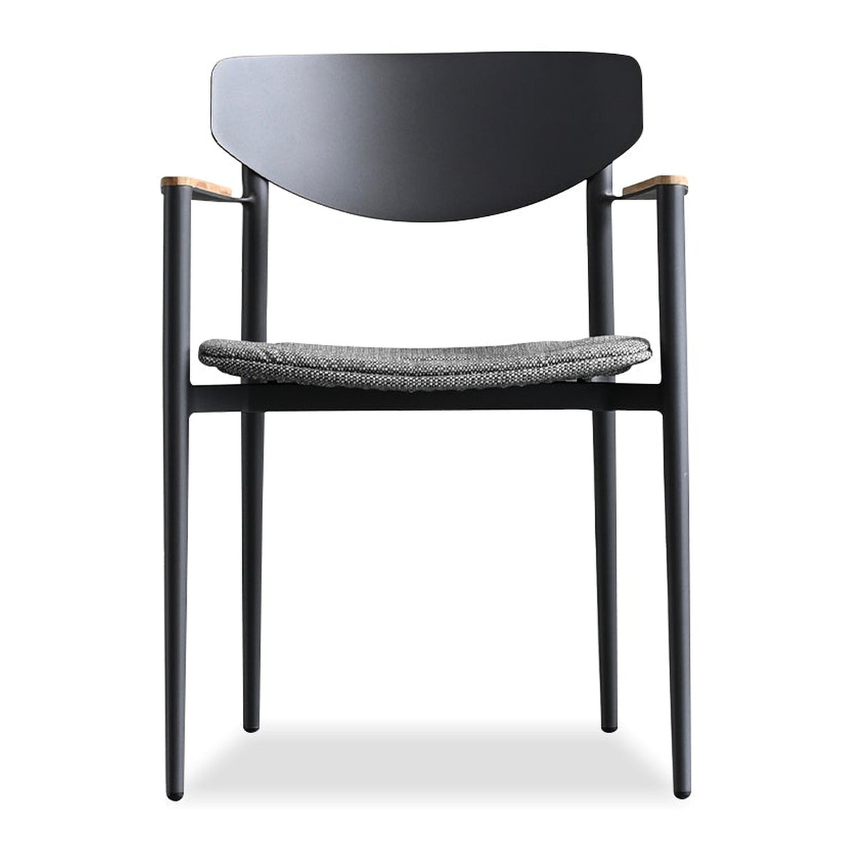Noto Dining Armchair in Harbour Grey Sunproof Fabric Cushion /Teak Armrest/ by Mobital - image 2